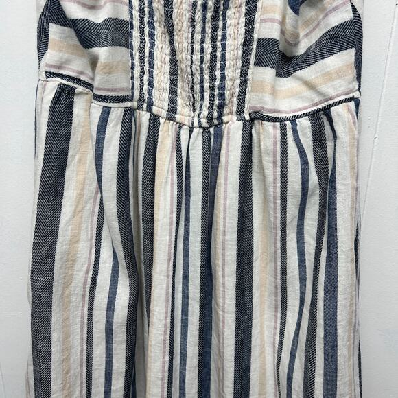 Universal Thread Womens Dress Medium Linen Blend Midi Lagenlook Beachy Nautical - Picture 9 of 13